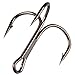 AMHDV 100pcs Treble Hooks Barbed Sharp Treble Hook for Freshwater and Saltwater (Black, 2# 100pcs)
