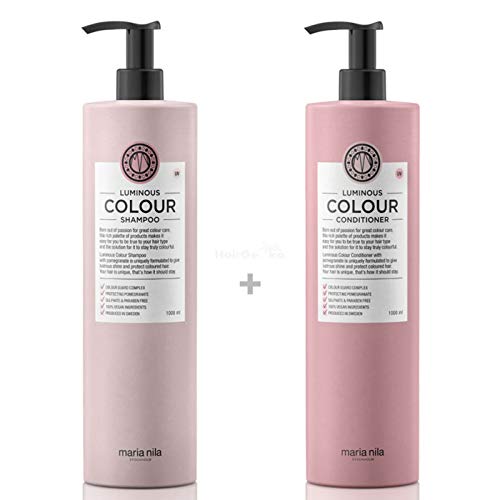 Preisvergleich Produktbild Maria Nila Luminous Colour XXL Set - Shampoo 1000 ml + Conditioner 1000 ml