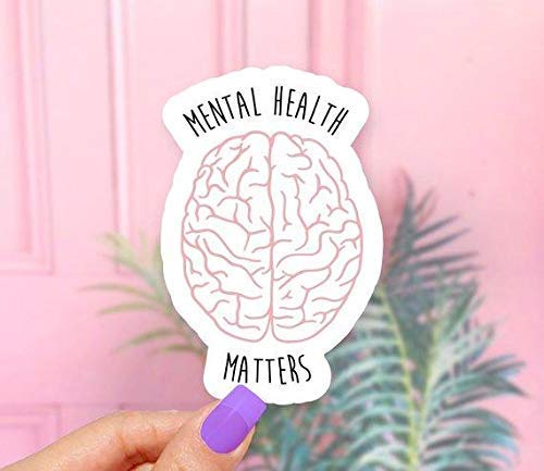 Mental Health Matters Brain Vinyl Sticker for Laptops, Windows and Water Bottles