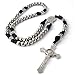 HanlinCC 10mm Stainless Steel Beads Large and Heavy Rugged Durable Paracord Rosary for Men with St.Michael Center Piece and St.Benedict Crucifix, Stainless Steel, crucifix