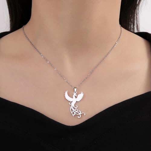 EUEAVAN Collier de Phénix - Pendentif Oiseau Mythologique Renaît de Ses Cendres - Bijoux Inspiration Cadeaux – vue 2