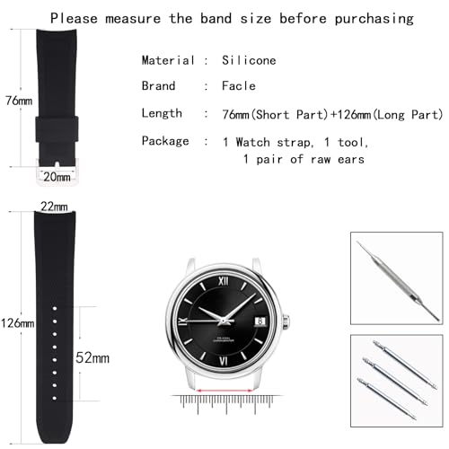 FACLE Men's silicone watch strap Compatible with casio MDV106-1A AMW320R by FACLE - Used condition - Image 2
