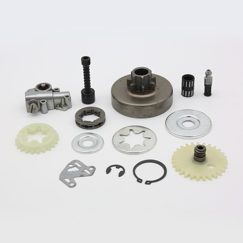 Piezas de jardín Kit de reparación de arandela de línea de filtro de bomba de aceite de rueda dentada de tambor de embrague de 3/8 "para piezas de motosierra Stihl MS380 MS381 MS 038 381 380 Piezas de