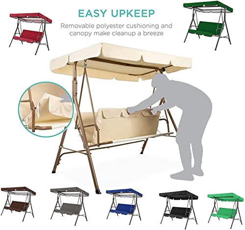 Toldo universal de repuesto para columpio impermeable de exterior de 3 plazas 4