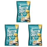 IronMaxx High Protein Chips – Salt & Vinegar 60g | Low Carb | Sans Gluten | Snack Protéiné Croquant (Lot de 3)
