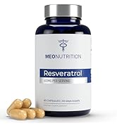 Meo Nutrition Resveratrol 600mg – 60 Capsules | Antioxidant Supplement | Non-GMO, Gluten-Free, Ve...