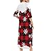 Women's Christmas Zipper Robes 3/4 Raglan Sleeve Loose Nightgown Slit Side Loungewear Dress Housecoat with Pockets