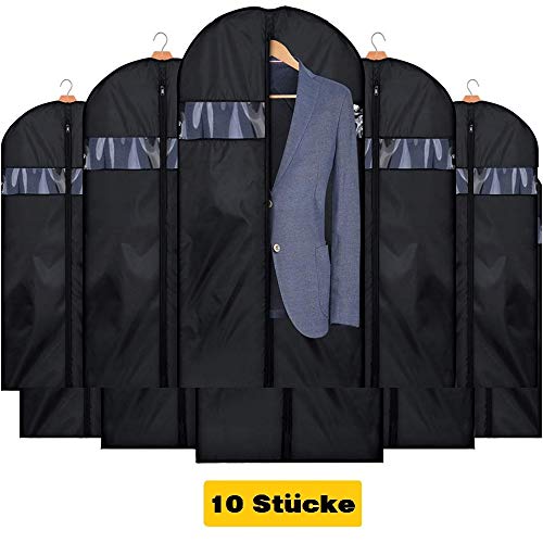 Qisiewell Lot de 10 sacs à vêtements de qualité supérieure Noir (5 m 60 x 100 cm + 5 l 60 x 120 cm)