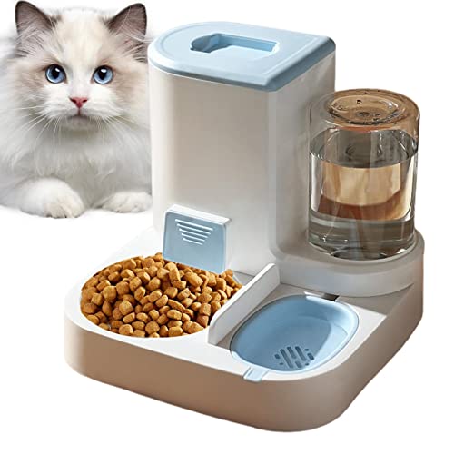 Comedero automático para mascotas, dispensador de alimentos 2 en 1 para gatos y perros, cuenco de comida para perros, gatos, comedero automático y juego de bebedero para mascotas pequeñas, medianas y