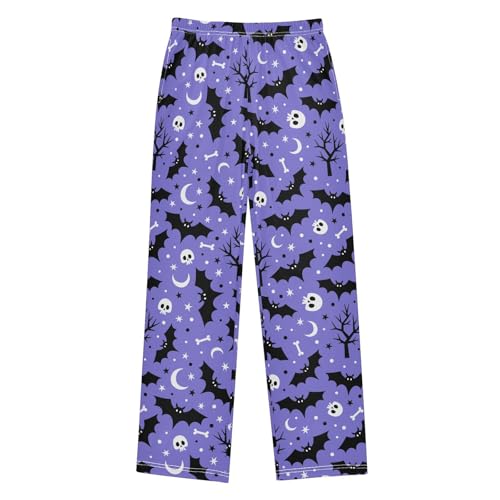 ZZXXB Bat Skull Star Boys Long Pants Soft Trousers Elastic Waist Kids Lounge Bottoms with Pockets S-XL