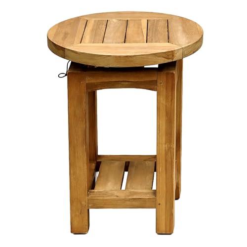 Tabouret en bois de teck AXI Nomani pour optimiser un petit jardin