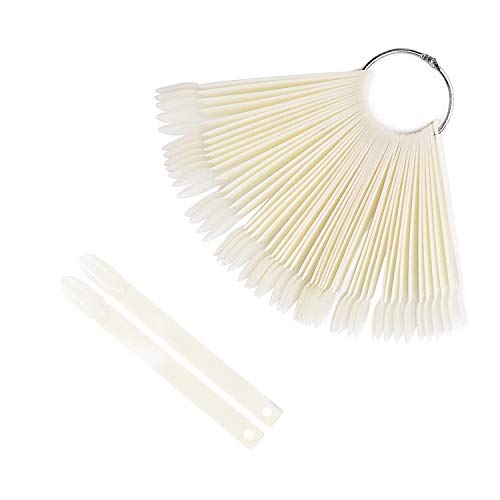 200 Pcs Nail Tips Sticks Natural Nail Sample Display Polish Color Practice Tips Sticks