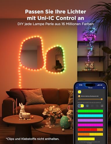 Govee RGBIC Weihnachtsbeleuchtung, 20M Außen Lichterkette, LED 200 LED-Lichter, 125+ Szenen IP65 Wasserdicht Alexa-Kompa