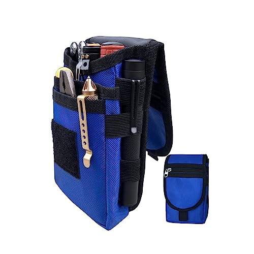 Belt Tool Pouch Holster, Multitool Organizer Pouch for EDC Gears Cellphone Case, Maezar Utility Pouch Bag, Nylon Tactical Pouch for Men, Small Pocket Pouch with D-Ring, Zipper(Blue)