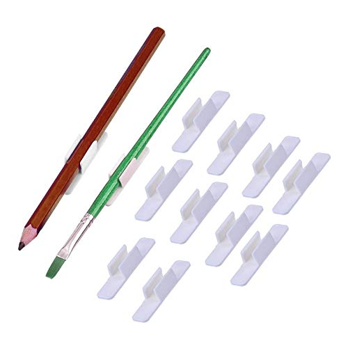 Xhuan - Bolígrafo con clip autoadhesivo para cepillo de pintura, barra de mesa, ordenador, coche, boletin, prensador, 20 unidades, color blanco Cover