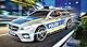 Dickie Toys Mercedes-AMG E43 Polizeiauto, Polizei, motor. Spielzeugauto, Heckklappe öffnet per Knopfdruck mit Hundegebell-Soundeffekt, inkl. Batterien, 30 cm, Silber/Blau