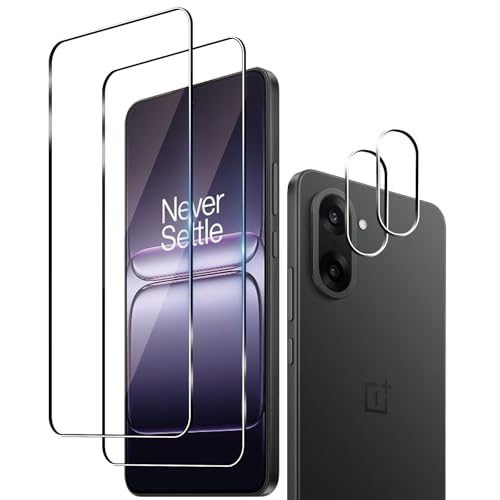 Wookfiss Protector de Pantalla para OnePlus Nord CE 5 5G, 2 Piezas Cristal Templado + 2 Piezas Protector de Lente de Cámara, 9H Dureza Ultra Resistente Sin Burbujas Vidrio Templado