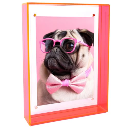 Ligtmor Acryl-Fotorahmen, geeignet für 11 x 16 cm, 4 x 6,Desktop- oder Wandmontage, dekorativer...