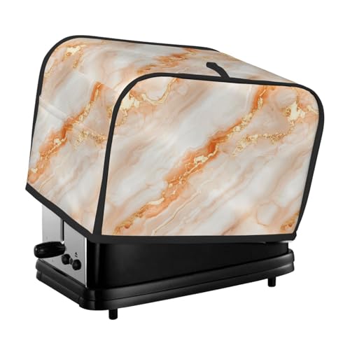 Marble Peach Pale Gold Veins Toaster Cover 2 Slice Toaster Covers Bread Maker Cover Kitchen Small Appliance Covers Kitchen Accessories