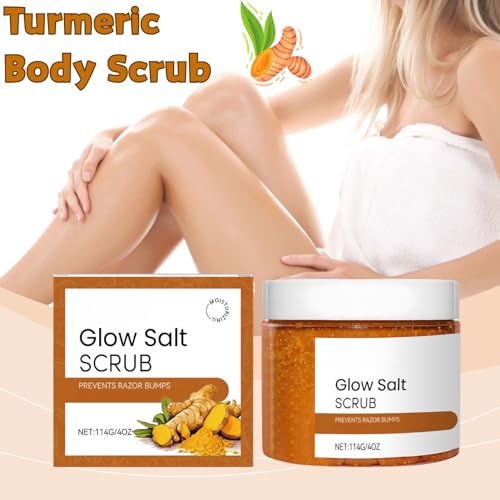 Turmeric Body Scrub, Exfoliating Body Scrub with Sea Salt, Body Exfoliator Scrub for Deep Cleansing, Hydrating Dead Skin Remover for Body, Improves Dullness & Brigh_tens Skin, Body Skin Care, 114g - Image 3