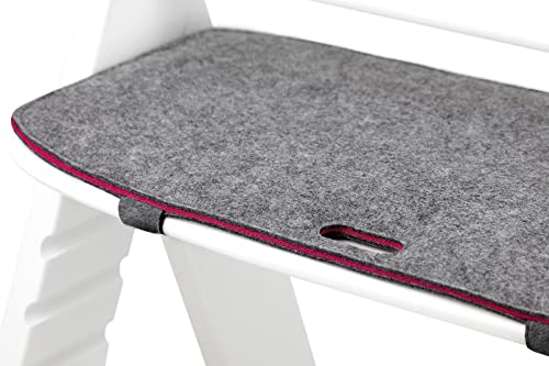 Tinydo® Hochstuhl Sitzkissen optimal passend für Hauck Hochstuhl Alpha | Moderne Auflage aus Filz mit Farbkern | Farbe: Grau Berry Cover