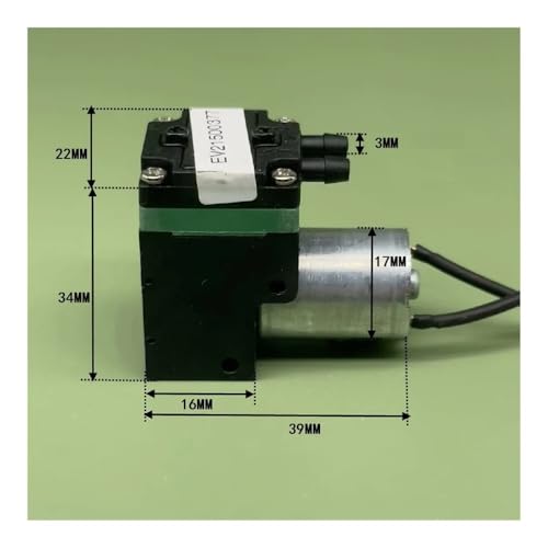 Bomba de vacío DC2-5V 85mA, flujo de aire 650ml/min, grado de vacío -400mbar, bomba de aire pequeña para muestreo de gas y detección miniatura 3