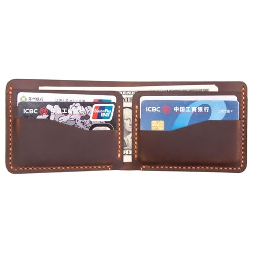 Personalized Bifold Wallet, Handmade Wallet for Men,Slim Leather Wallet, Man Wallet Gift for Anniversary, Graduation, Dad, Boyfriend, Engraved Custom Wallet