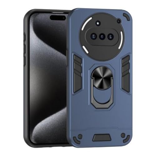 Image of ShieldTech PC Back Cover Case for Nothing Phone 3a | Ring Stand | Camera Protection Blue Mobile Phone Back Cover Case for Nothing Phone 3a | Blue Back Cover