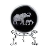 elephant balle rose Cadeau éléphant pour maman : la mère et l'enfant éléphant sont gravés dans du cristal pour symboliser l'amour entre mère et fils. Cadeau parfait pour maman pour la fête des mères ou un anniversaire.