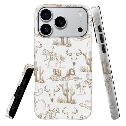Coque L16QX Pro crâne de cowboy marron pour un style western