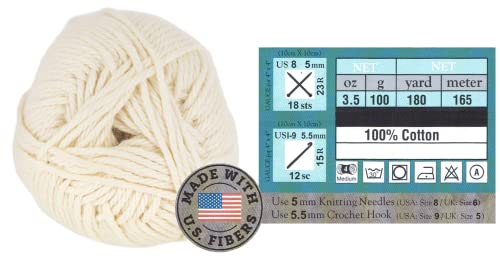 I Love This Cotton! Yarn, Yarn For Knitting, Crocheting, And Crafts, 3 Pack Bundle With Craft Notebook From Pro31 Press (Ivory) #TOP1