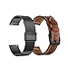 Yeeejok Bracelet de montre intelligente pour homme Fossil Gen 5 Carlyle et femme Gen 5 Julianna Gen 4 Explorist HR Bracelet en métal tressé noir et bracelet en cuir véritable Marron 22 mm