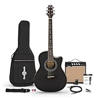 Includes 15W amp, bag, strap, strings, tuner and more Roundback electro acoustic guitar with black finish Check your tuning and tweak your tone with the integrated K-2T pickup Lightweight, durable and feedback resistant thanks to ABS body Achieve imm...