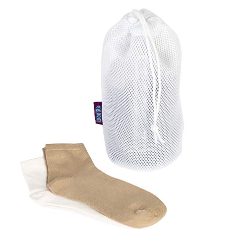 Woolite Sanitized Sock Saver Wash Bag | Prevents Fading | Stretching | Snags | Rust Free | Laundry Accessories | Clips Anywhere | White #TOP9