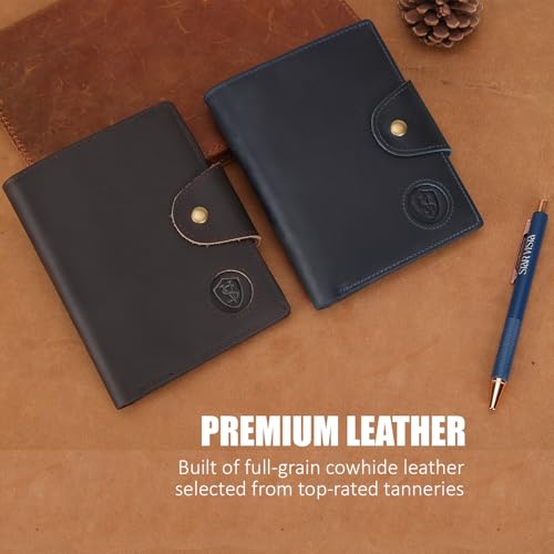 STAR VISTA Carmen Leather Passport Wallet, Dual Bifold Cash Pockets, RFID Blocking, ID Window, 6 Card Slots, Coin Pocket, SIM Slots, AirTag Slots, Dark Brown2