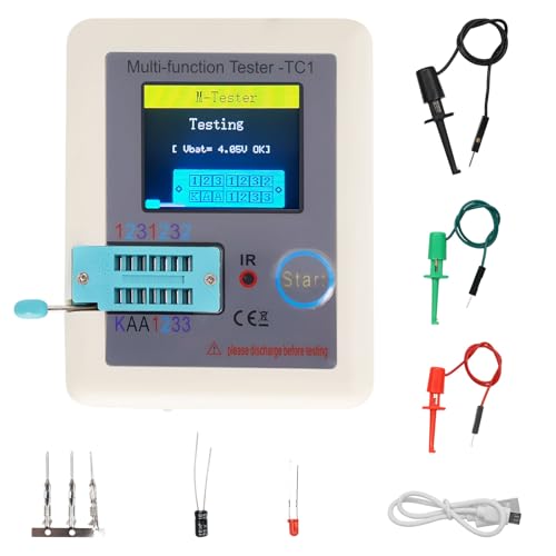 LCR-TC1 Testeur de transistors AYWHP ESR Mètre Multifonction Tester LCR Testeur de Transistor avec écran couleur TFT pour diodes, triodes, condensateurs, NPN, PNP,...