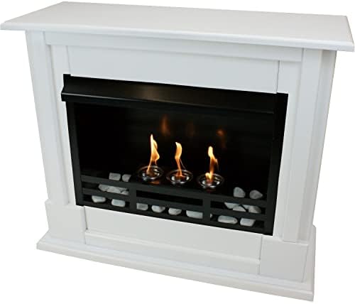 Gel + Ethanol Fire-Places Emily Premium - Inclusive 21-Piece Accessory Set White