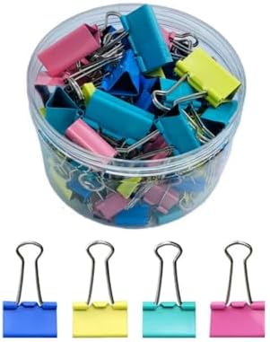 60 peças de clipes de fichário coloridos, grampos de papel colori...
