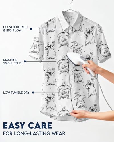 Image of 99TIMORO Fathers Film Button Down Shirt for Men, Funny Hawaiian Short Sleeve Top, Summer Beach Gifts