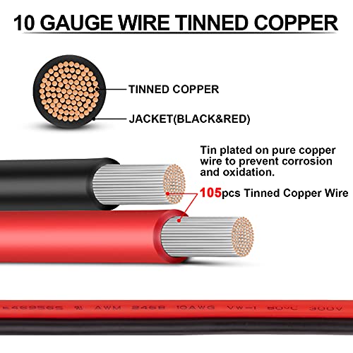 Cable de calibre 10 para panel solar y audio de coche iGreely 30 pies 2