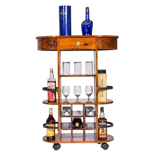 Image of Wooden Bar Cabinet for Home (Mahogany Honey)