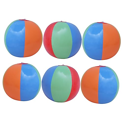 Toddmomy 6pcs Inflatable Beach Balls Random Color PVC Summer Bath Balls for Swimming Pool Parties and Beach Fun Lightweight Safe Random Color
