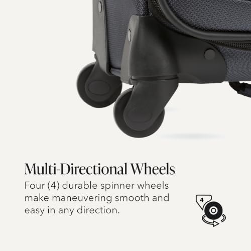 Image of SWISSGEAR Sion Softside Expandable Spinner Luggage Durable Lightweight Travel Suitcase, Dark Grey, 3-Piece Set (Carry-On /Medium /Large)