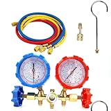 Letture accurate della pressione: i misuratori di questo kit sono contrassegnati con letture della pressione per R12, R22, R404A e R134A, garantendo misurazioni accurate e una facile identificazione.