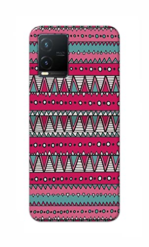 Image of Printed Hard Back Cover Case for Vivo T1x Back Cover (Geometric Vintage Pattern) -1803