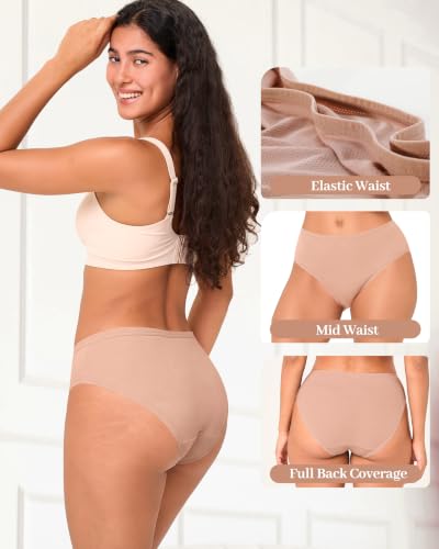 Image of BAMBOO COOL Womens Underwear Breathable Mesh Moisture-Wicking Briefs, Soft & Lightweight Panties