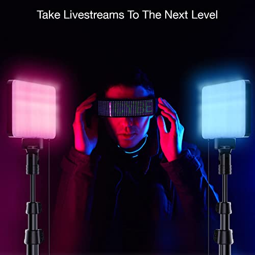 Fugetek-52-RGB-LED-Photography-Video-Light-77-RGB-Beads-All-Aluminum-Tripod-Unique-Light-Modes-Inline-Contoller-USB-Powered-Portable-Adjustable-14-Colors-Game-Streams-YouTube