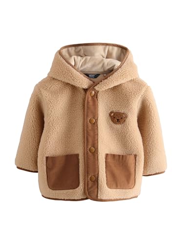 NEXT Jungen Fleece-Kapuzenjacke mit Reißverschluss Hellbraun 92-98