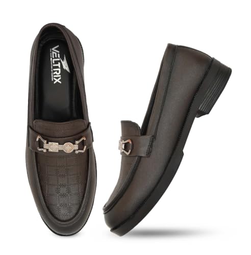 Image of VELTRIX Men's Premium Patent Leather Finish Formal Loafers | Horsebit Buckle Slip-On Shoes | Comfortable Office, Party, Wedding & Business Dress Shoes Aldo DIY Softy