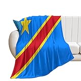 Higoss Kongo Brazzaville Flagge Decke, Landhausflagge, Überwurf, Plüsch, superweich, warm, Flanelldecke für Couch, Bett, Sofa, Stuhl, tolles Geschenk für Fre&e, Männer, Frauen, 76,2 x 101,6 cm